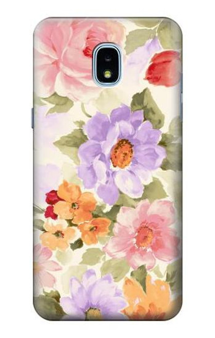 W3035 Sweet Flower Painting Hard Case and Leather Flip Case For Samsung Galaxy J3 (2018), J3 Star, J3 V 3rd Gen, J3 Orbit, J3 Achieve, Express Prime 3, Amp Prime 3