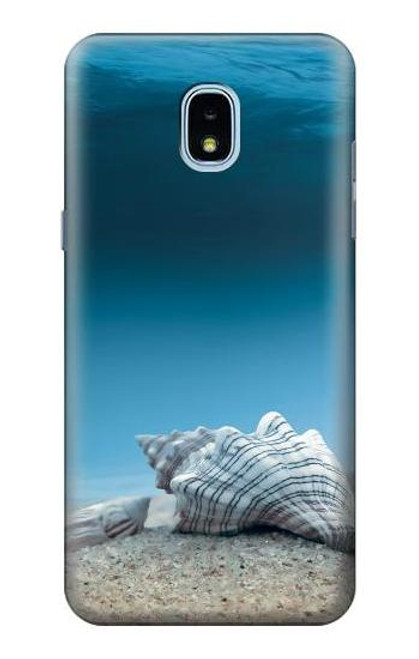 W3213 Sea Shells Under the Sea Hard Case and Leather Flip Case For Samsung Galaxy J3 (2018), J3 Star, J3 V 3rd Gen, J3 Orbit, J3 Achieve, Express Prime 3, Amp Prime 3