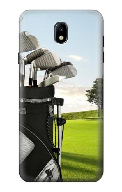 W0067 Golf Hard Case and Leather Flip Case For Samsung Galaxy J7 (2018), J7 Aero, J7 Top, J7 Aura, J7 Crown, J7 Refine, J7 Eon, J7 V 2nd Gen, J7 Star