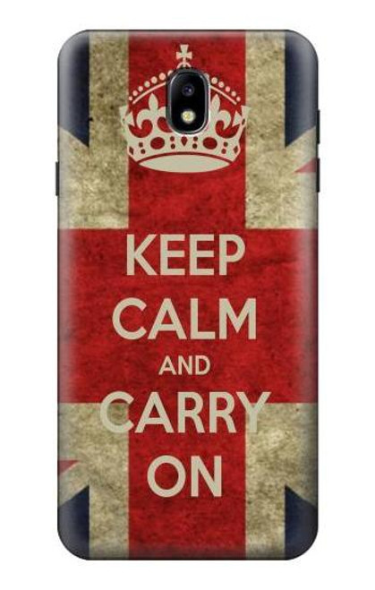 W0674 Keep Calm and Carry On Hard Case and Leather Flip Case For Samsung Galaxy J7 (2018), J7 Aero, J7 Top, J7 Aura, J7 Crown, J7 Refine, J7 Eon, J7 V 2nd Gen, J7 Star