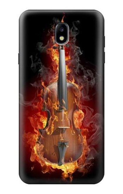 W0864 Fire Violin Hard Case and Leather Flip Case For Samsung Galaxy J7 (2018), J7 Aero, J7 Top, J7 Aura, J7 Crown, J7 Refine, J7 Eon, J7 V 2nd Gen, J7 Star