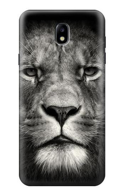 W1352 Lion Face Hard Case and Leather Flip Case For Samsung Galaxy J7 (2018), J7 Aero, J7 Top, J7 Aura, J7 Crown, J7 Refine, J7 Eon, J7 V 2nd Gen, J7 Star