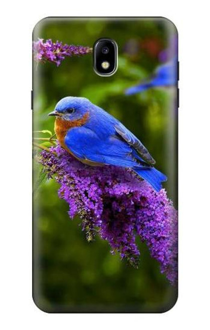 W1565 Bluebird of Happiness Blue Bird Hard Case and Leather Flip Case For Samsung Galaxy J7 (2018), J7 Aero, J7 Top, J7 Aura, J7 Crown, J7 Refine, J7 Eon, J7 V 2nd Gen, J7 Star