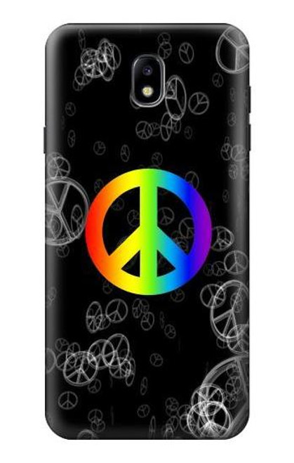 W2356 Peace Sign Hard Case and Leather Flip Case For Samsung Galaxy J7 (2018), J7 Aero, J7 Top, J7 Aura, J7 Crown, J7 Refine, J7 Eon, J7 V 2nd Gen, J7 Star