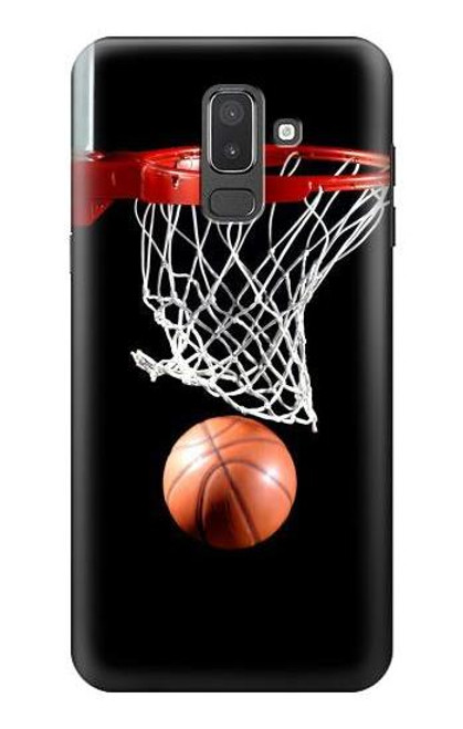 W0066 Basketball Hard Case and Leather Flip Case For Samsung Galaxy J8 (2018)