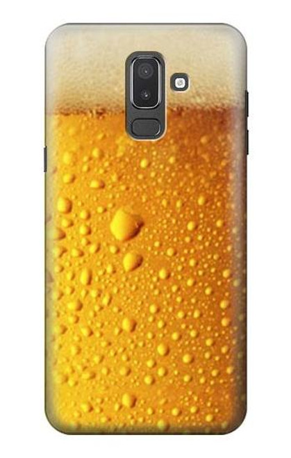 W0328 Beer Glass Hard Case and Leather Flip Case For Samsung Galaxy J8 (2018)