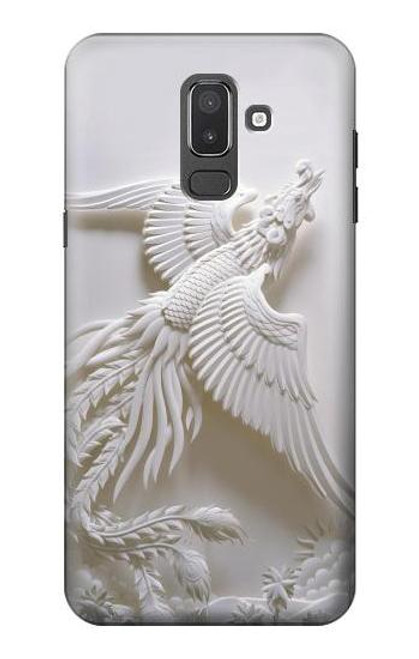 W0516 Phoenix Carving Hard Case and Leather Flip Case For Samsung Galaxy J8 (2018)