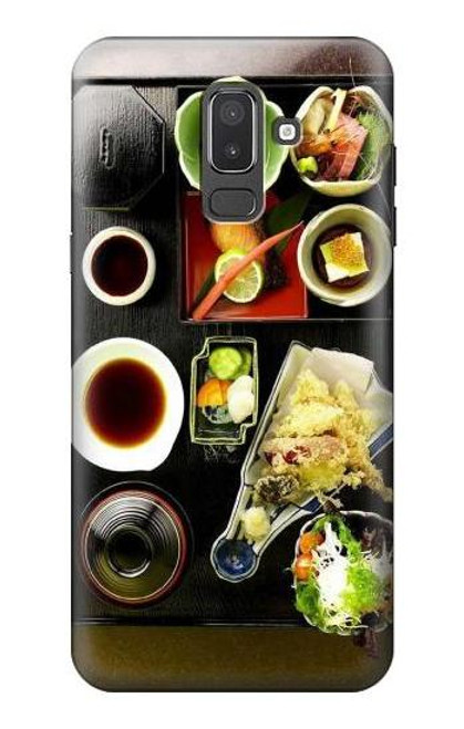 W0627 Japanese Food Hard Case and Leather Flip Case For Samsung Galaxy J8 (2018)