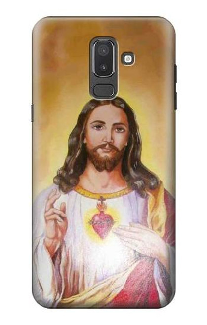 W0798 Jesus Hard Case and Leather Flip Case For Samsung Galaxy J8 (2018)