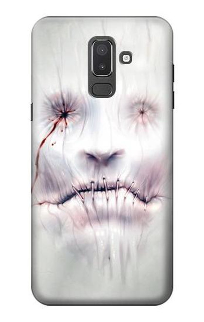 W0884 Horror Face Hard Case and Leather Flip Case For Samsung Galaxy J8 (2018)