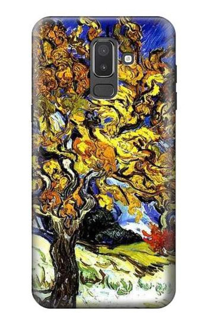 W0902 Mulberry Tree Van Gogh Hard Case and Leather Flip Case For Samsung Galaxy J8 (2018)