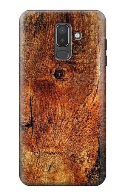 W1140 Wood Skin Graphic Hard Case and Leather Flip Case For Samsung Galaxy J8 (2018)