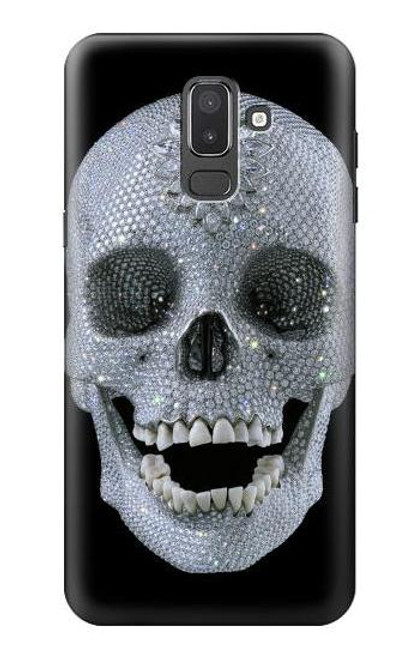 W1286 Diamond Skull Hard Case and Leather Flip Case For Samsung Galaxy J8 (2018)