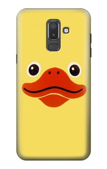 W1922 Duck Face Hard Case and Leather Flip Case For Samsung Galaxy J8 (2018)