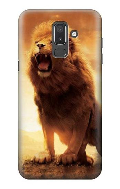 W1957 Lion Aslan Hard Case and Leather Flip Case For Samsung Galaxy J8 (2018)