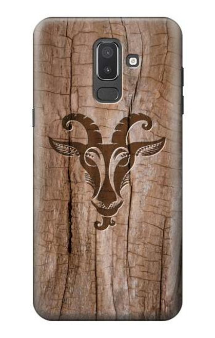 W2183 Goat Wood Graphic Printed Hard Case and Leather Flip Case For Samsung Galaxy J8 (2018)