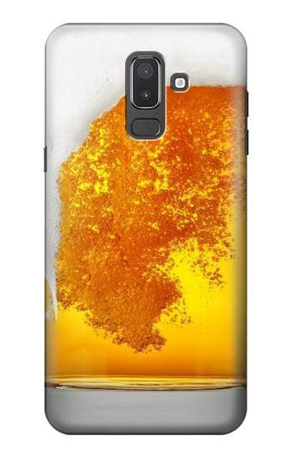 W2391 Beer Glass Hard Case and Leather Flip Case For Samsung Galaxy J8 (2018)