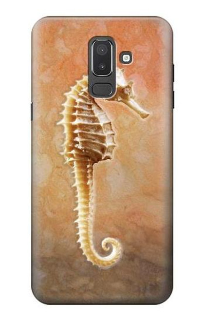 W2674 Seahorse Skeleton Fossil Hard Case and Leather Flip Case For Samsung Galaxy J8 (2018)