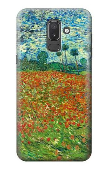 W2681 Field Of Poppies Vincent Van Gogh Hard Case and Leather Flip Case For Samsung Galaxy J8 (2018)