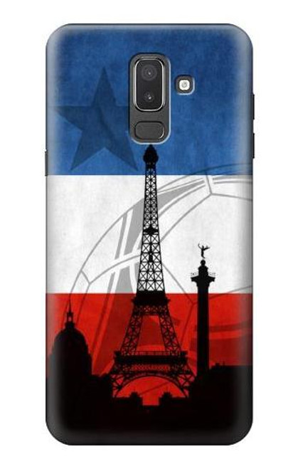 W2980 France Football Soccer Euro 2016 Hard Case and Leather Flip Case For Samsung Galaxy J8 (2018)