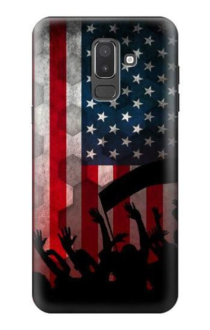 W2989 USA America Soccer Copa 2016 Hard Case and Leather Flip Case For Samsung Galaxy J8 (2018)