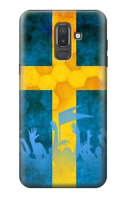 W2990 Sweden Football Soccer Euro 2016 Hard Case and Leather Flip Case For Samsung Galaxy J8 (2018)