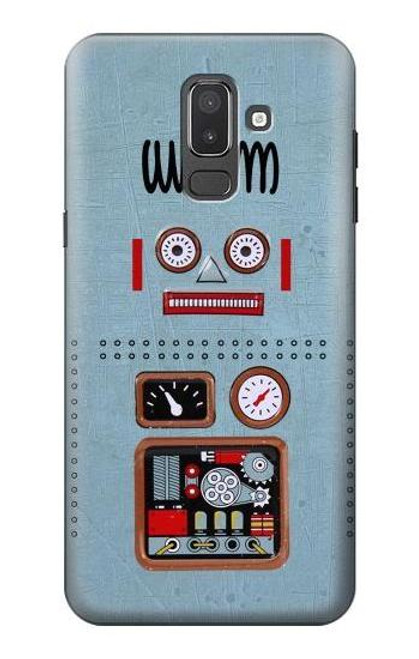 W3040 Retro Robot Toy Hard Case and Leather Flip Case For Samsung Galaxy J8 (2018)