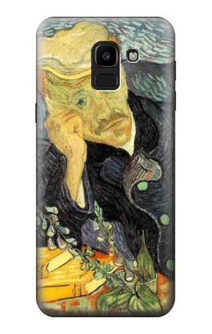 W0212 Van Gogh Portrait of Dr. Gachet Hard Case and Leather Flip Case For Samsung Galaxy J6 (2018)