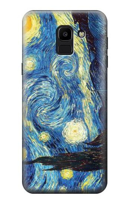 W0213 Van Gogh Starry Nights Hard Case and Leather Flip Case For Samsung Galaxy J6 (2018)