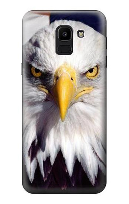 W0854 Eagle American Hard Case and Leather Flip Case For Samsung Galaxy J6 (2018)