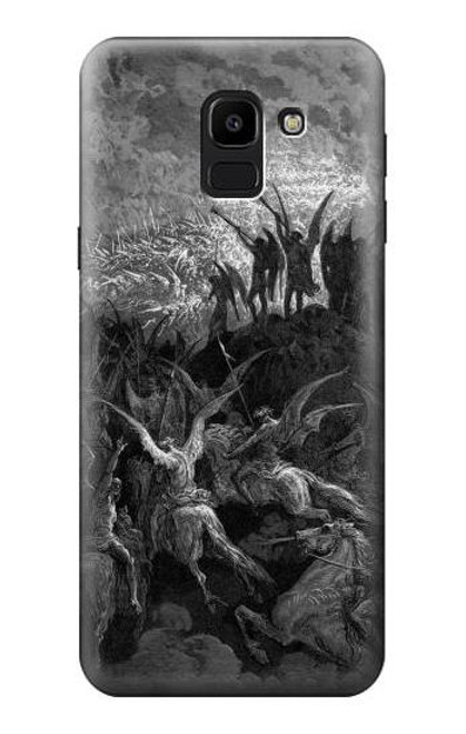 W1026 Gustave Dore Paradise Lost Hard Case and Leather Flip Case For Samsung Galaxy J6 (2018)