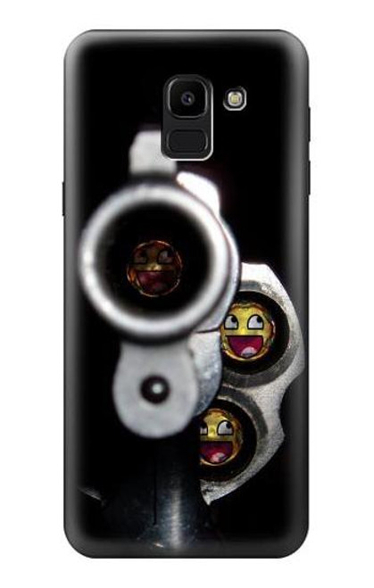 W1109 Smile Bullet Gun Hard Case and Leather Flip Case For Samsung Galaxy J6 (2018)