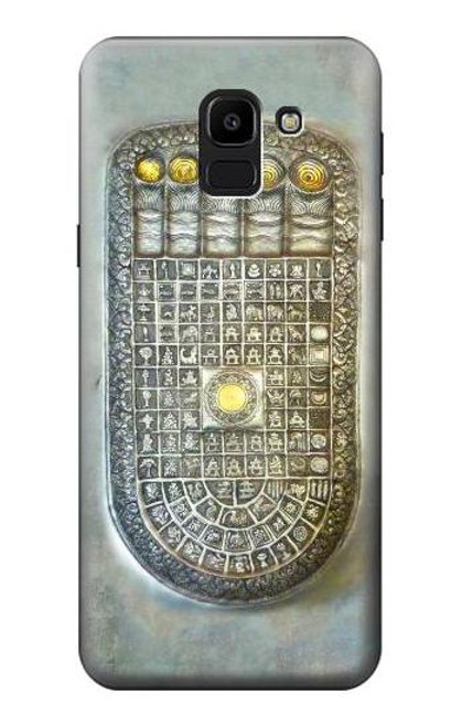 W1484 Buddha Footprint Hard Case and Leather Flip Case For Samsung Galaxy J6 (2018)