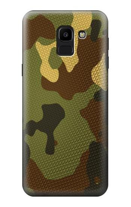 W1602 Camo Camouflage Graphic Printed Hard Case and Leather Flip Case For Samsung Galaxy J6 (2018)