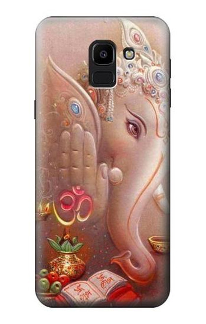 W2678 Hindu God Ganesha Lord of Success Hard Case and Leather Flip Case For Samsung Galaxy J6 (2018)