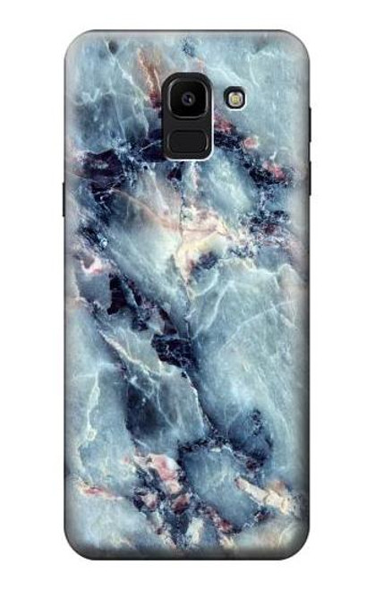 W2689 Blue Marble Texture Graphic Printed Hard Case and Leather Flip Case For Samsung Galaxy J6 (2018)