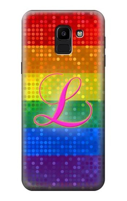 W2900 Rainbow LGBT Lesbian Pride Flag Hard Case and Leather Flip Case For Samsung Galaxy J6 (2018)