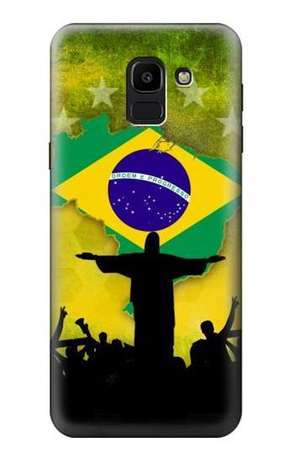 W2981 Brazil Football Soccer Copa 2016 Hard Case and Leather Flip Case For Samsung Galaxy J6 (2018)