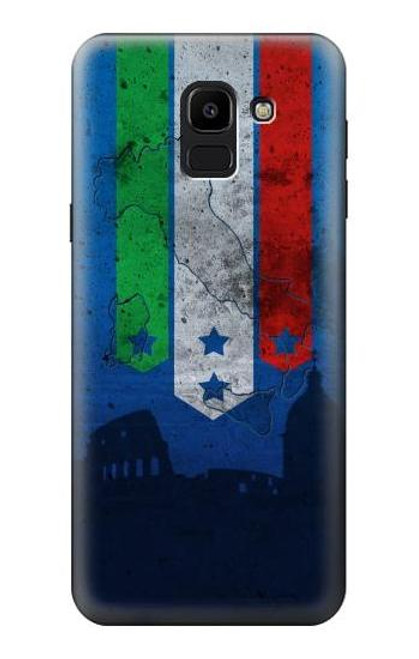 W2983 Italy Football Soccer Euro 2016 Hard Case and Leather Flip Case For Samsung Galaxy J6 (2018)