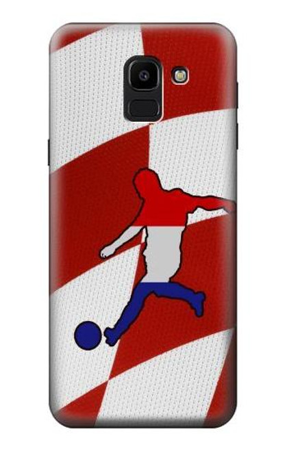 W2993 Croatia Football Soccer Euro 2016 Hard Case and Leather Flip Case For Samsung Galaxy J6 (2018)