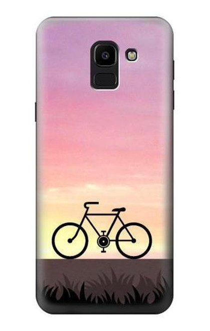 W3252 Bicycle Sunset Hard Case and Leather Flip Case For Samsung Galaxy J6 (2018)