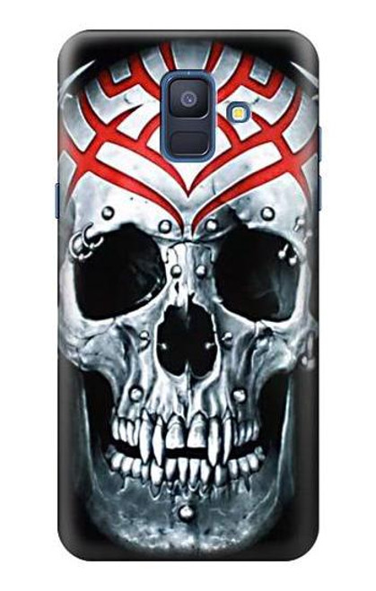 W0223 Vampire Skull Tattoo Hard Case and Leather Flip Case For Samsung Galaxy A6 (2018)