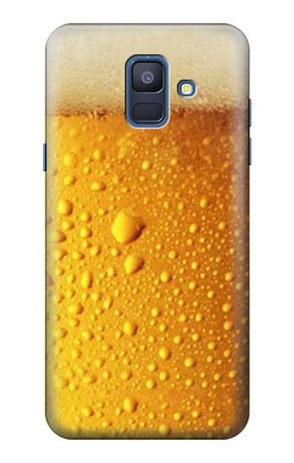 W0328 Beer Glass Hard Case and Leather Flip Case For Samsung Galaxy A6 (2018)