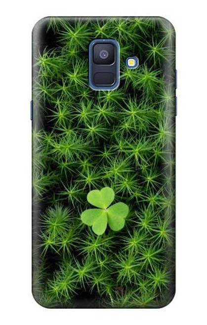 W0358 Clover Lucky Leaf Hard Case and Leather Flip Case For Samsung Galaxy A6 (2018)