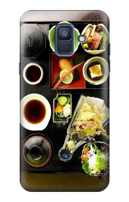 W0627 Japanese Food Hard Case and Leather Flip Case For Samsung Galaxy A6 (2018)