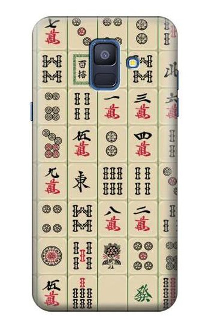 W0802 Mahjong Hard Case and Leather Flip Case For Samsung Galaxy A6 (2018)