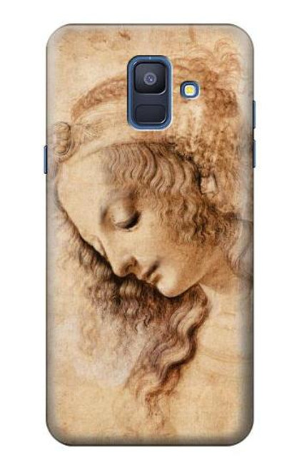 W1045 Leonardo da Vinci Woman's Head Hard Case and Leather Flip Case For Samsung Galaxy A6 (2018)