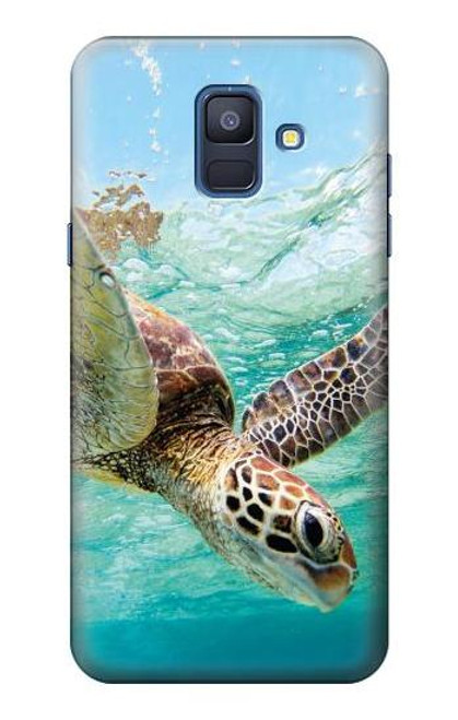 W1377 Ocean Sea Turtle Hard Case and Leather Flip Case For Samsung Galaxy A6 (2018)