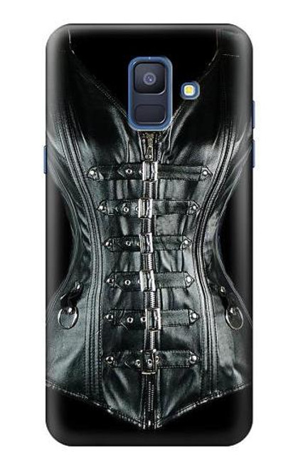 W1639 Gothic Corset Black Hard Case and Leather Flip Case For Samsung Galaxy A6 (2018)