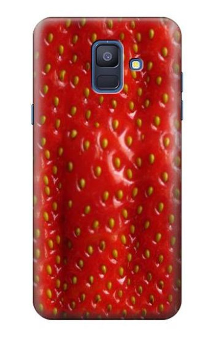 W2225 Strawberry Hard Case and Leather Flip Case For Samsung Galaxy A6 (2018)